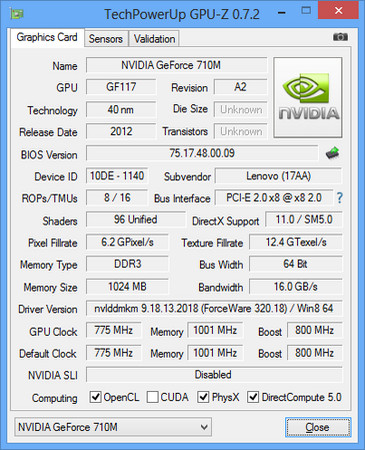 GeForce 710M – test