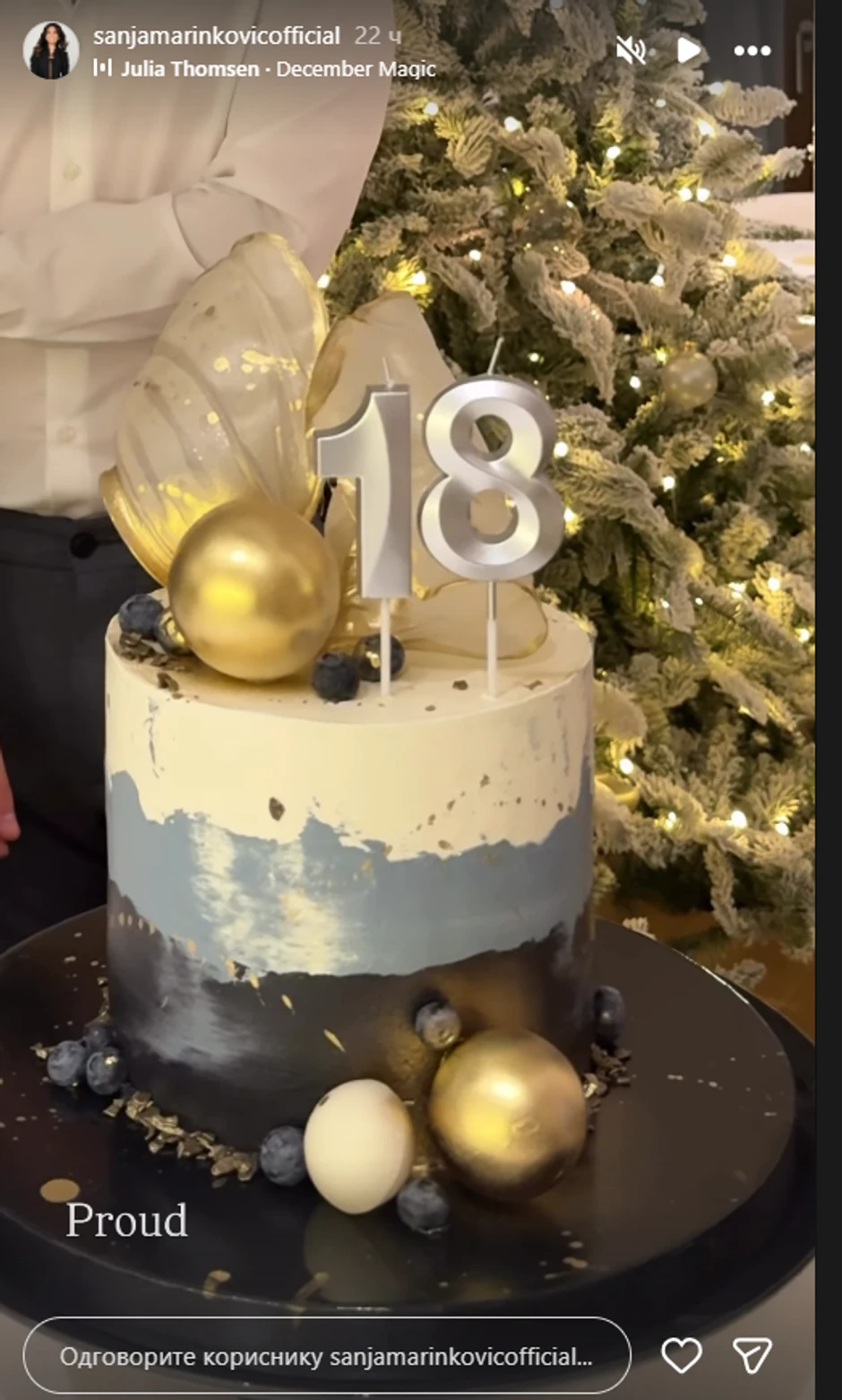 Sin Sanje Marinković proslavio 18. rođendan