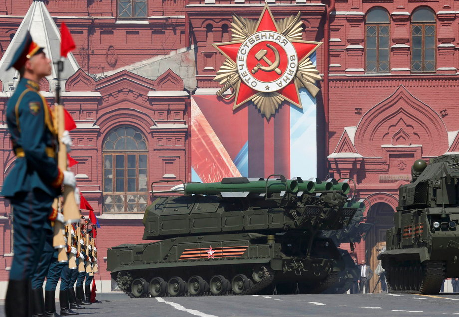 A Russian Buk-M2 missile system drives during the Victory Day parade, marking the 71st anniversary of the victory over Nazi Germany in World War Two, at Red Square in Moscow, Russia, May 9, 2016.