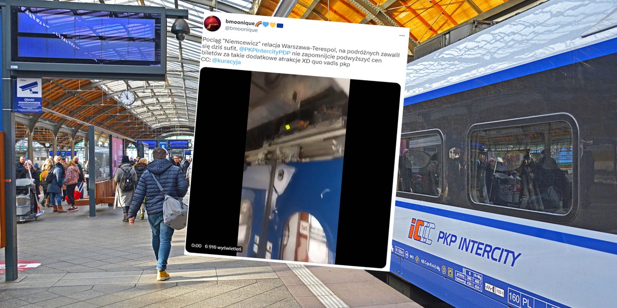 Wiele można było dotąd zarzucić PKP Intercity, ale nie spadających na głowy pasażerów dachów. Aż do teraz.