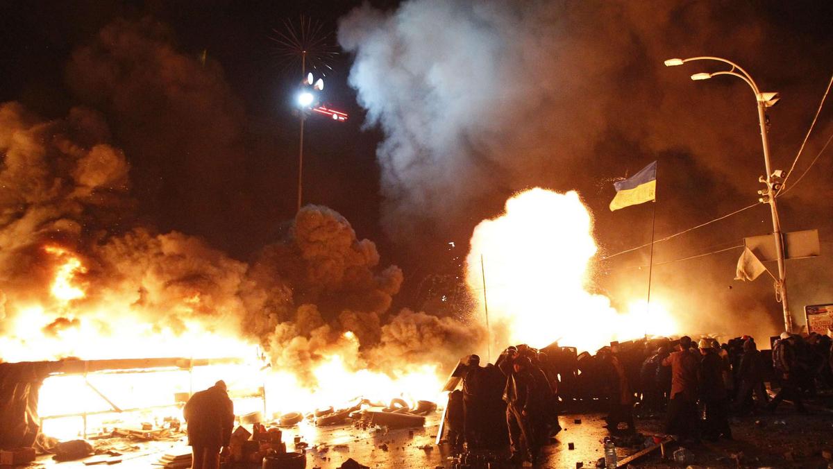 Ukraina Kijów Majdan Niepodległości protest milicja