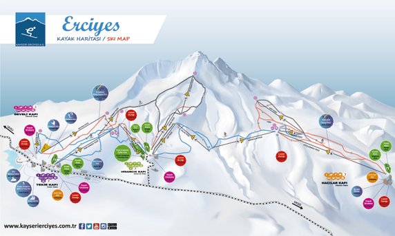 Mapa stoków w Erciyes 