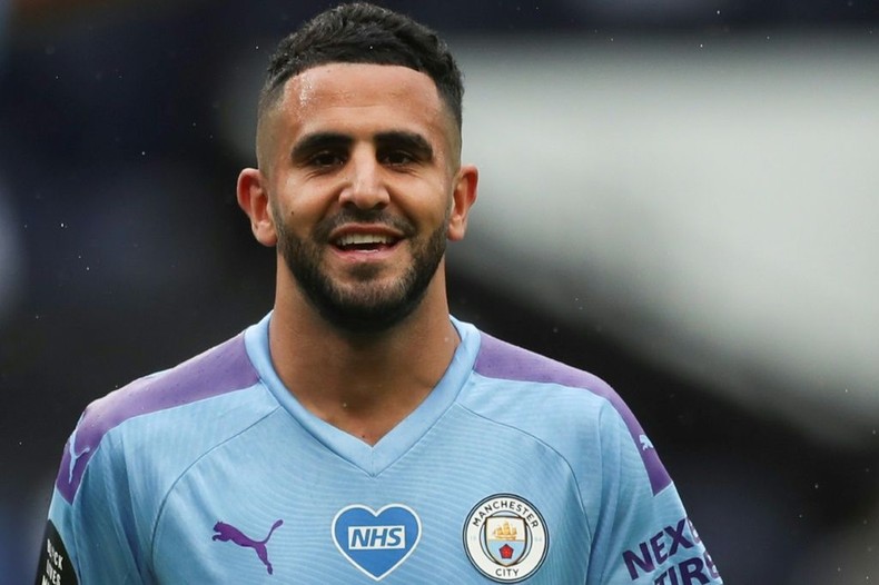 Riyad Mahrez in action for Manchester City