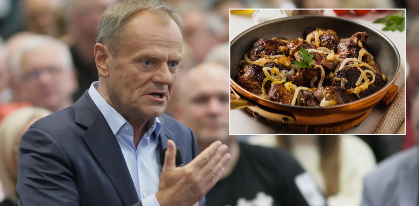 Tusk spałaszował wątróbkę z cebulką. Znamy jej cenę