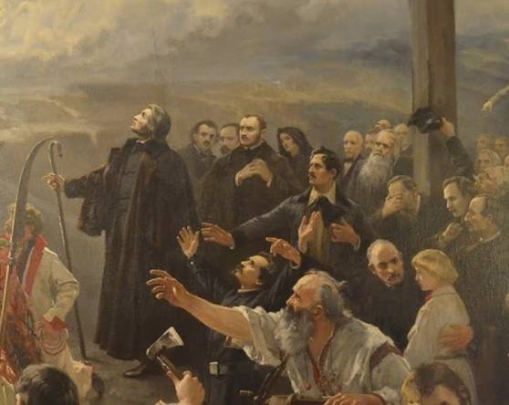 Mickiewicz prowadzący m.in. Słowackiego na obrazie „Polonia” Styki