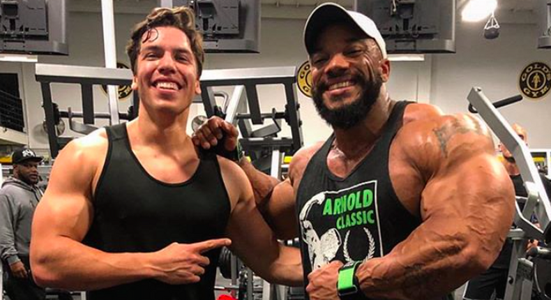 Joseph Baena and Sergio Oliva Jr. Pose in Gym Pic