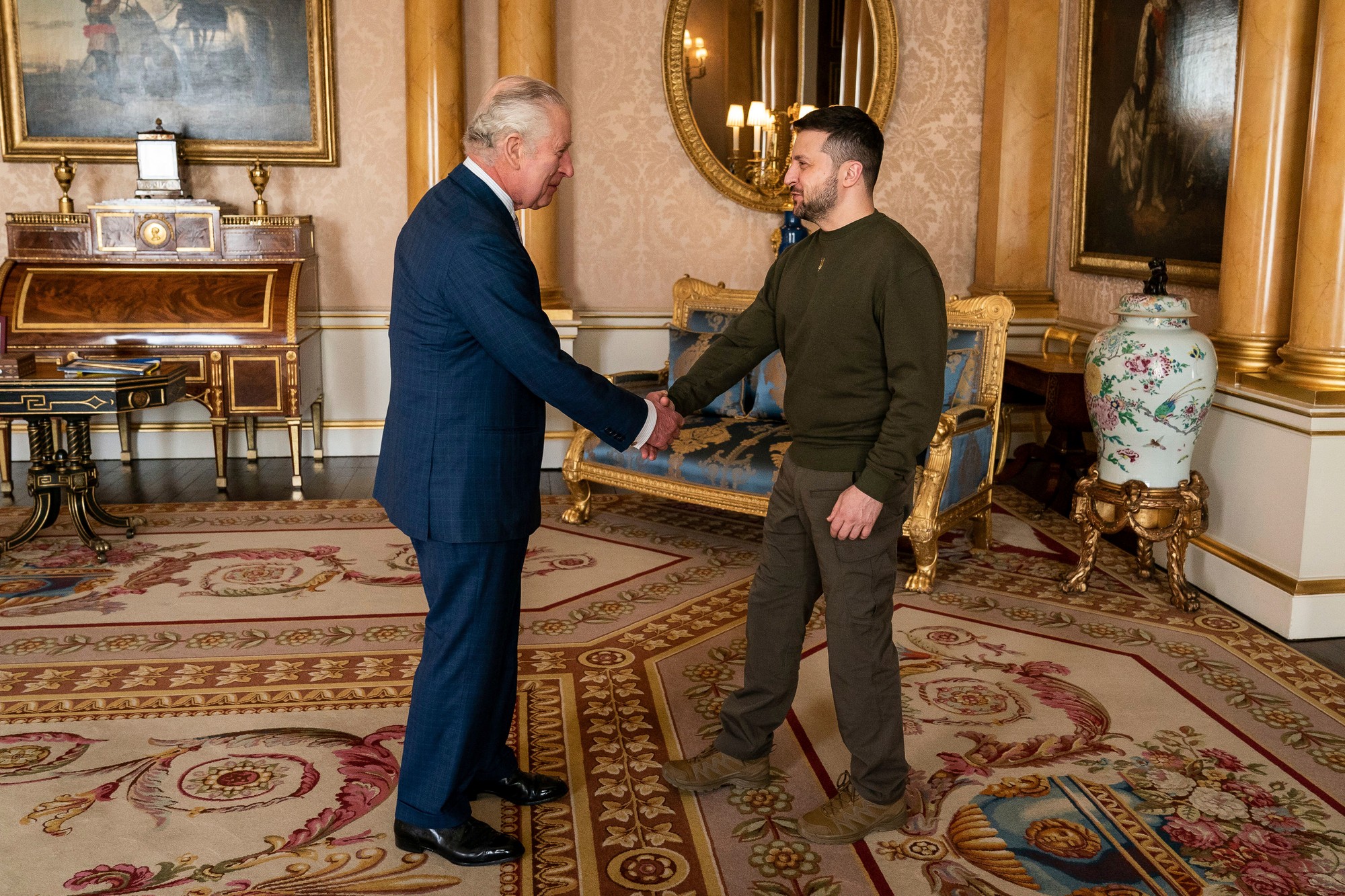 Ukrajinský prezident na stretnutí s britským kráľom.