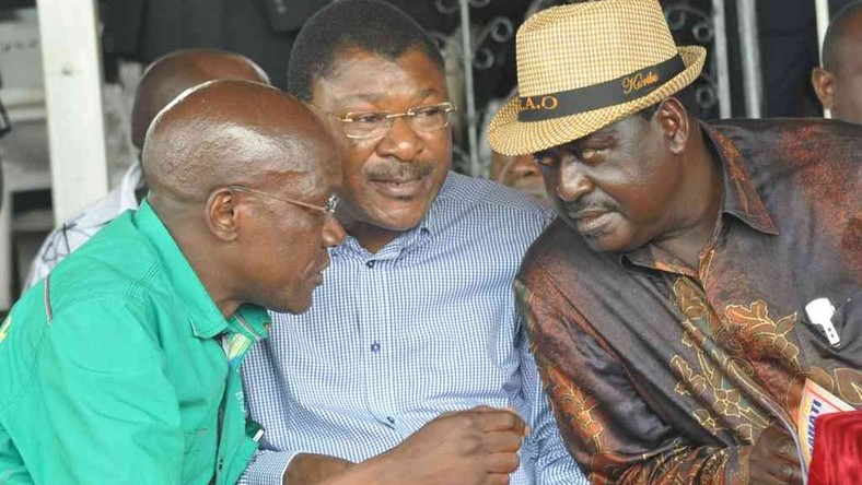 Boni Khalwale, Moses Wetangula and Raila Odinga