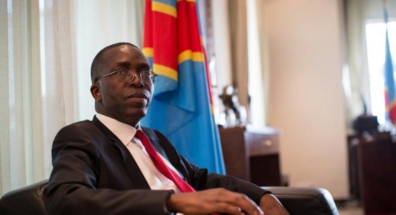 Augustin Matata Ponyo, then Democratic Republic of Congo prime minister, pictured during an interview in Kinshasa on April 13, 2015