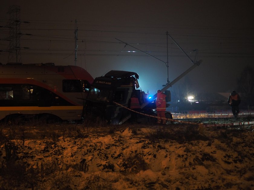 Zderzenie pociągu z ciężarówką w Łodzi