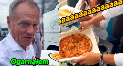 Donald Tusk przyniósł pizzę dla pracujących przy kampanii. Kontrowersje wywołał jeden składnik