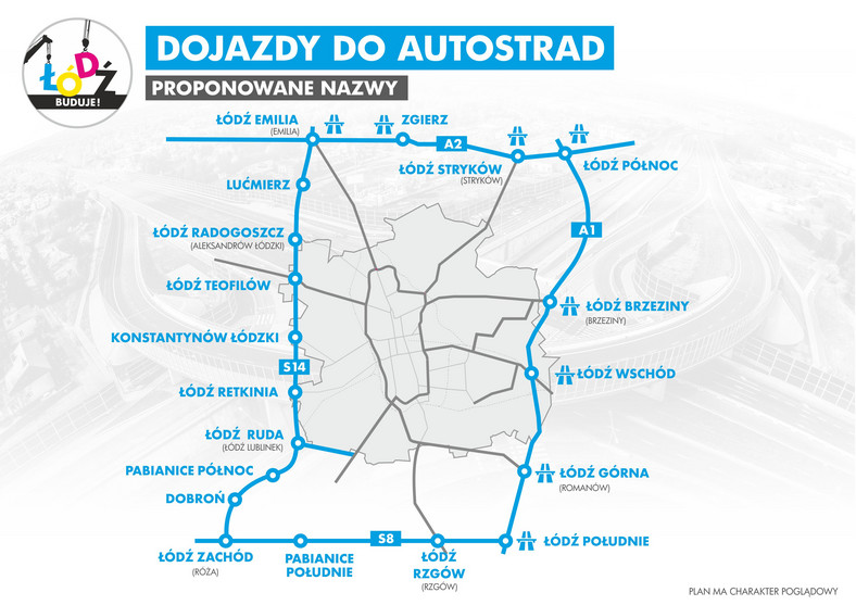 Łódzcy radni apelują o zmianę nazw węzłów autostradowych wokół Łodzi