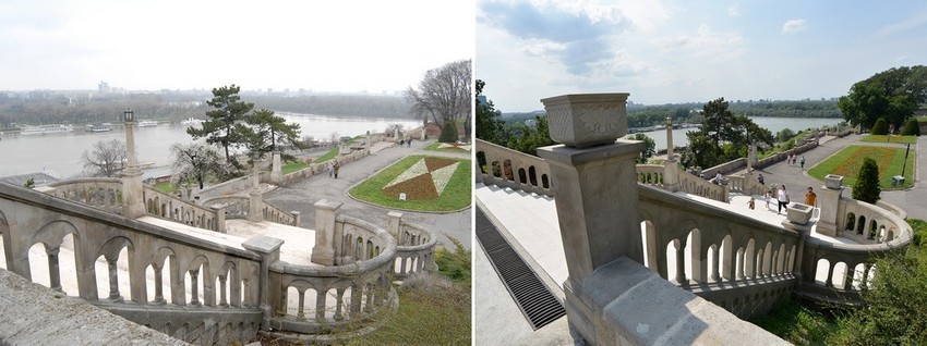 Kamene žardinjere krasile su prvobitno stepenište, ali u prethodnoj rekonstrukciji su zaboravljene