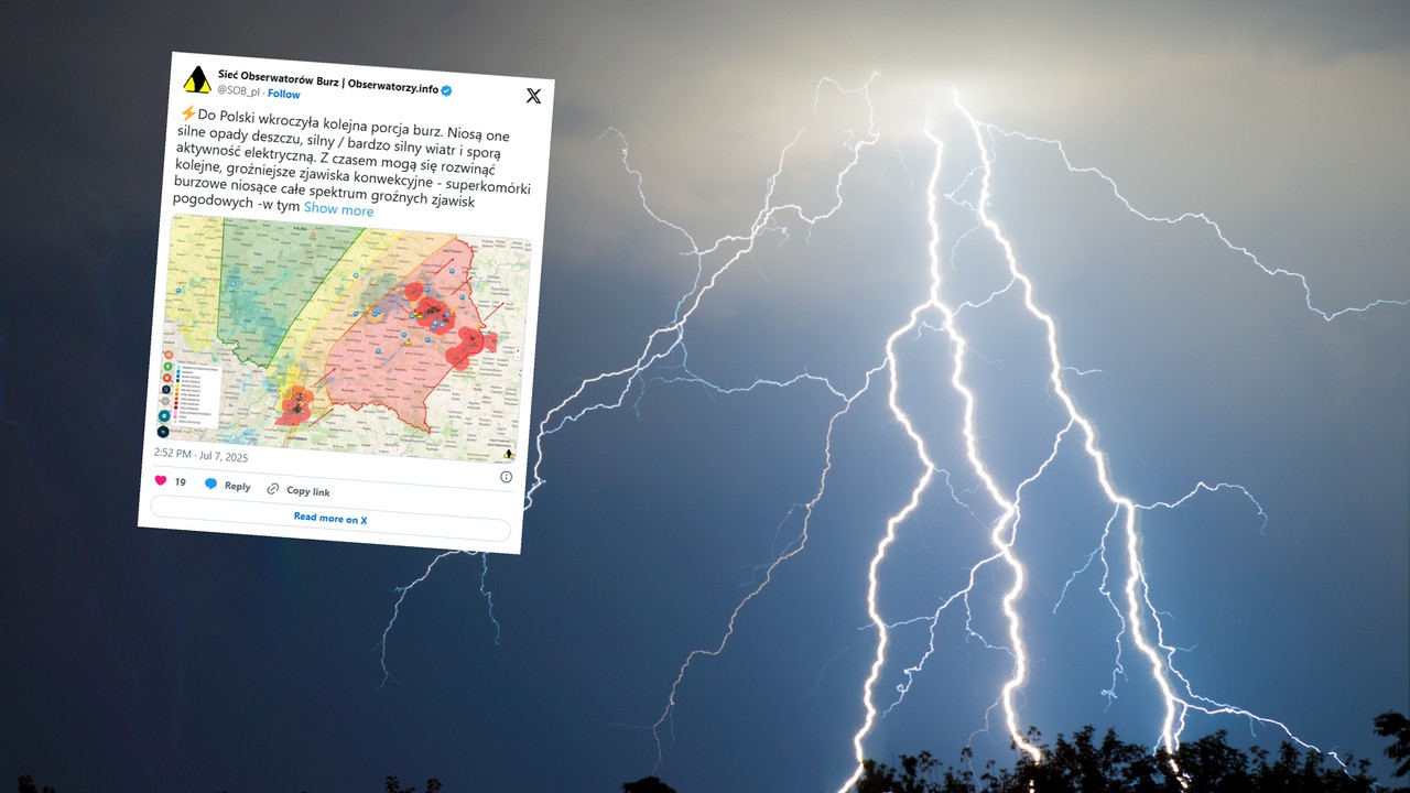 Pas burz pędzi nad Polską. Uwaga na groźne superkomórki  [RELACJA NA ŻYWO]