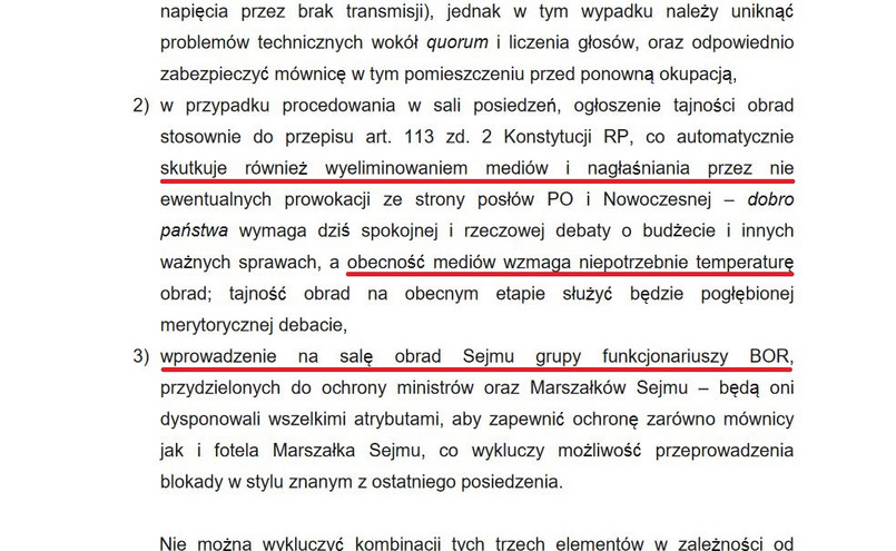 Ekspertyza prawna dotycząca rozwiązania kryzysu w Sejmie