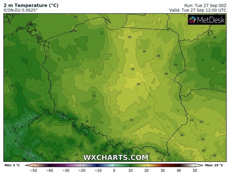 Temperatura nie zdoła osiągnąć 20 st. C