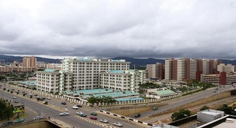 Traffic passes through intersecting roads in Nigeria's capital Abuja, file. 