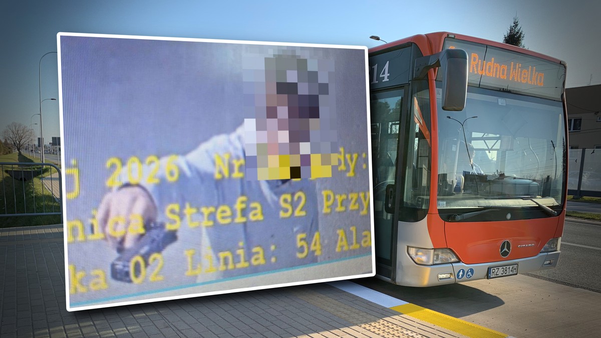 Stanął przed autobusem i wykonał gest strzału. Kierująca zam