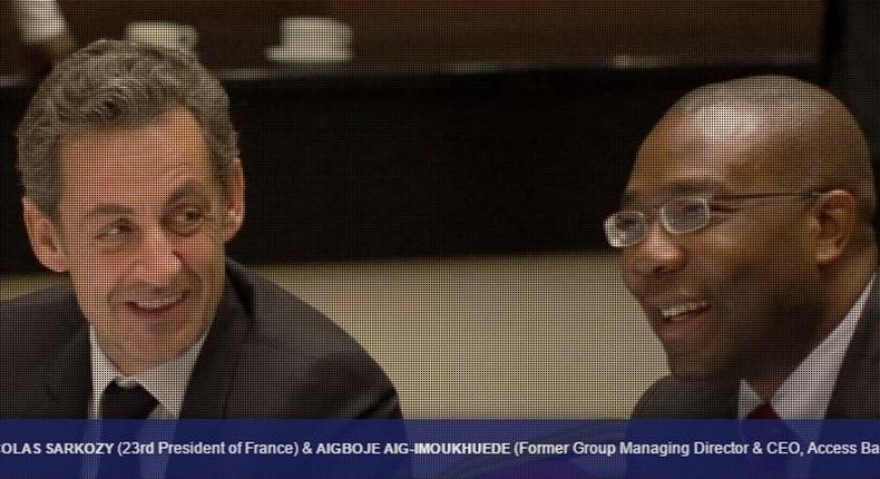 Nicolas Sarkozy (23rd president of France), Aigboje AIG-Imoukhuede (Former Managing Director, CEO, Access Bank during the 2013 edition of the event.