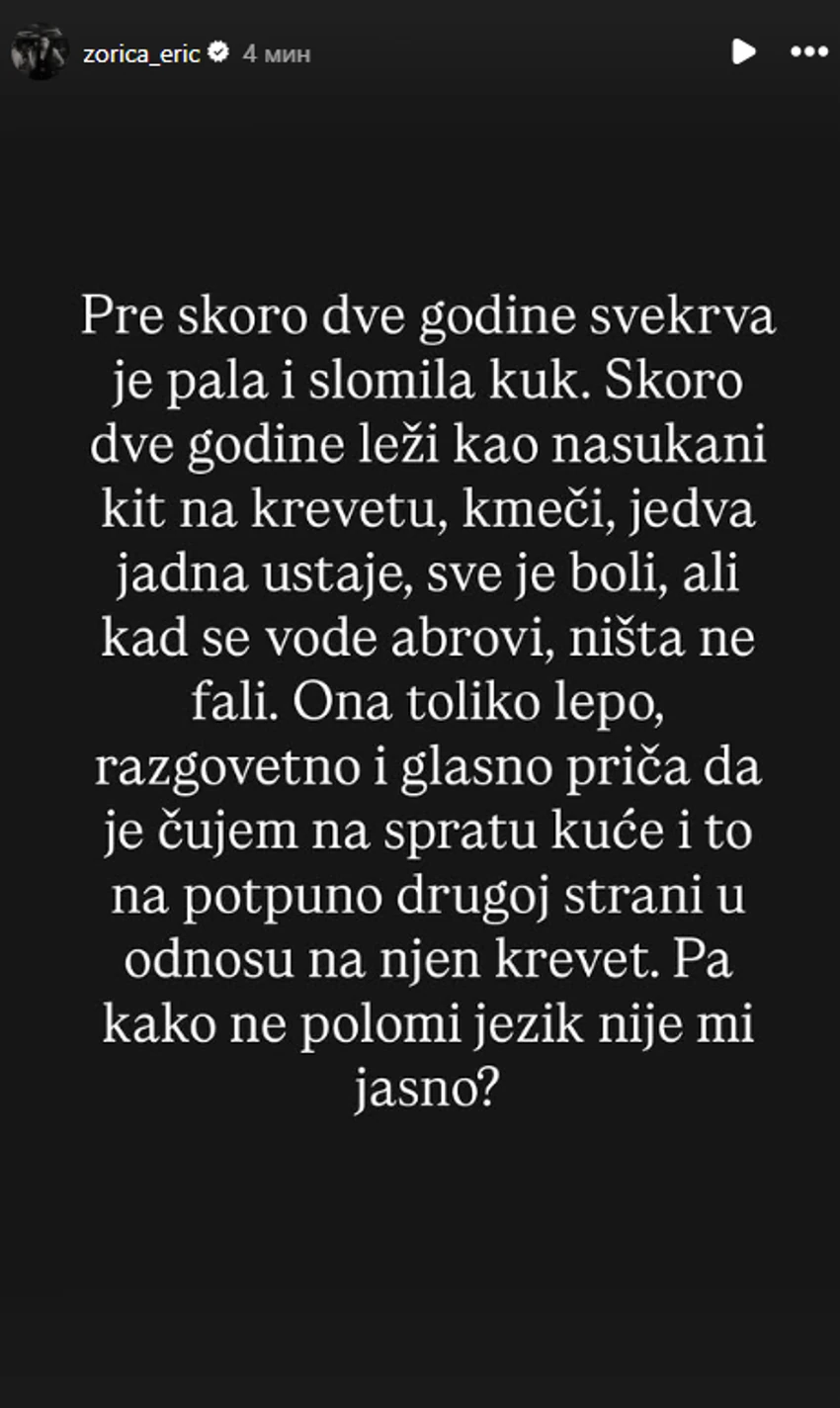 Šok objava Zorice Erić
