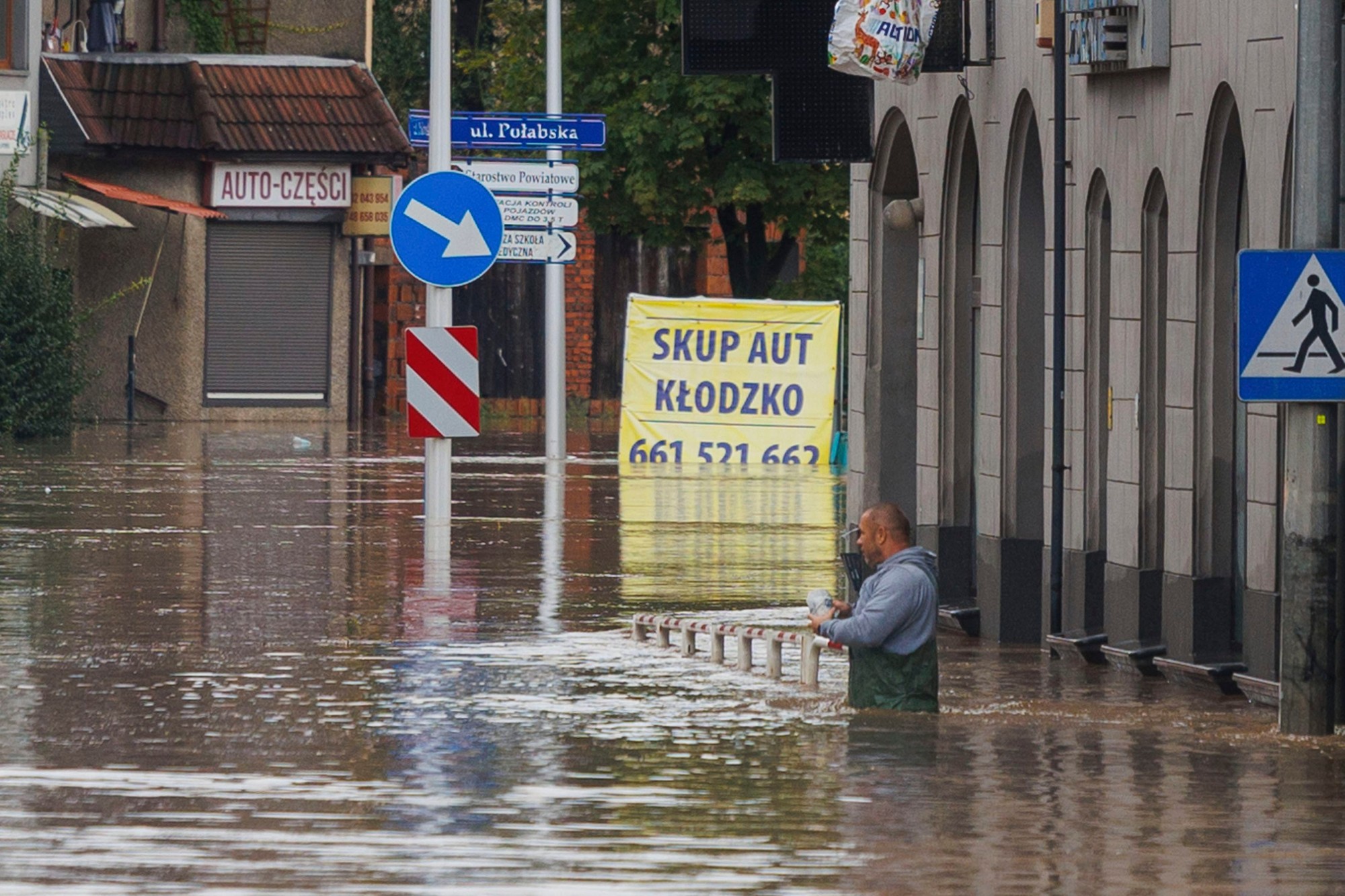 Záplavy v poľskom meste Kladsko