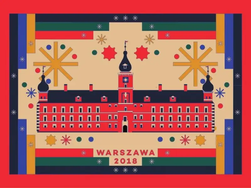 Kartka świąteczna Urzędu Miasta Warszawa z roku 2018