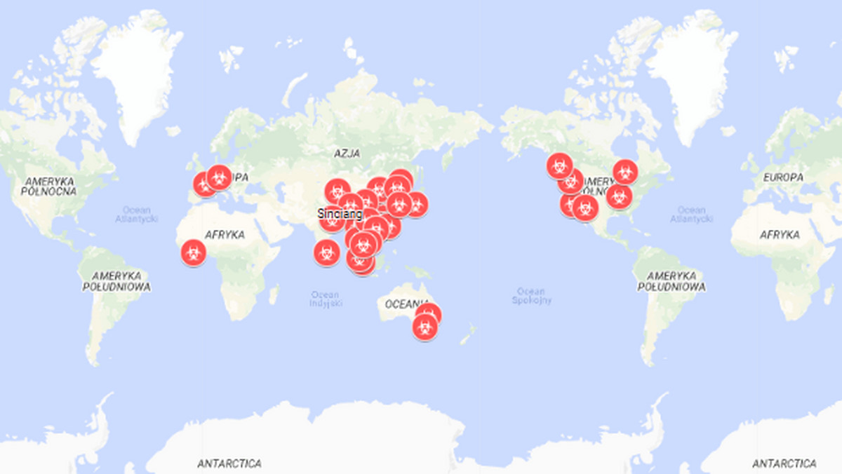 Koronawirus. Interaktywna mapa zasięgu wirusa. Gdzie jest już koronawirus? 