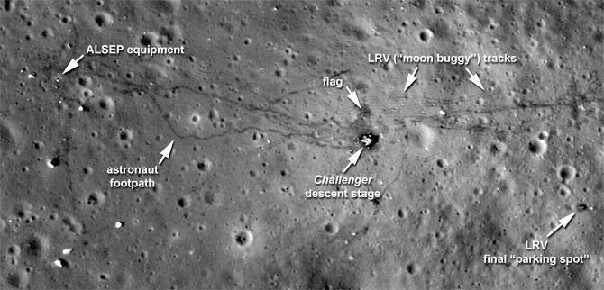 Miejsce na Księżycu, gdzie chodzili astronauci (fot. NASA)