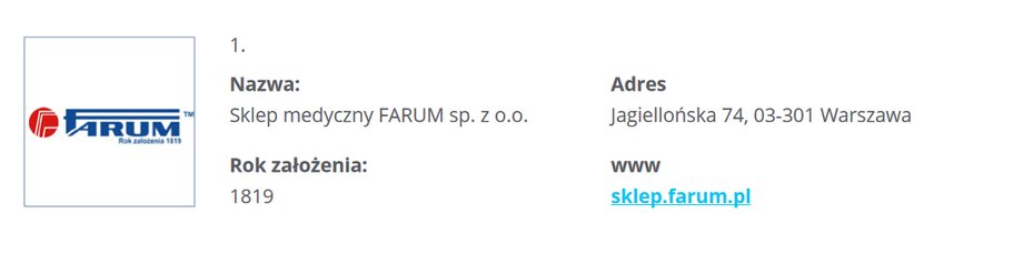 "Farum" powstała w wyniku połączenia kilku przedsiębiorstw, które na przestrzeni wielu lat kształtowały obecny profil produkcji fabryki.  Podwaliny obecnego FARUM stanowiły firmy "Alfons Mann i Syn" (zał. 1819), "Konrad, Jarnuszkiewicz i Spółka" (zał. 1871), "Centralne Warsztaty Napraw i Konserwacji Sprzętu Medycznego" (zał. 1950) oraz "FAREL" (zał. 1953).