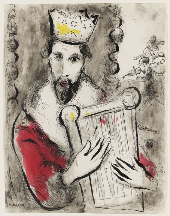 Marc Chagall - "Król Dawid z lirą" (1967)
