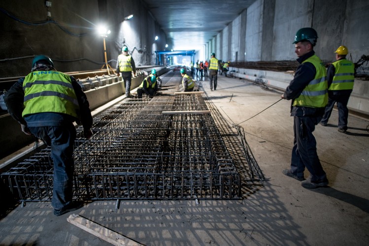 Prace budowlane na terenie nowego dworca Łódź Fabryczna, 15 bm. w Łodzi. <br><br>(gm/zuz) PAP/Grzegorz Michałowski