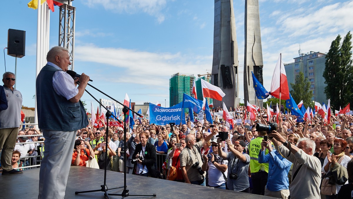 GDAŃSK SN PROTEST NA PLACU SOLIDARNOŚCI (Lech Wałęsa)