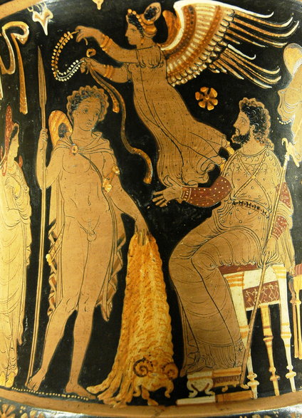 Jazon wracający ze złotym runem (Krater z Apulii w stylu czerwonofigurowym, ok. 340–330 p.n.e.)