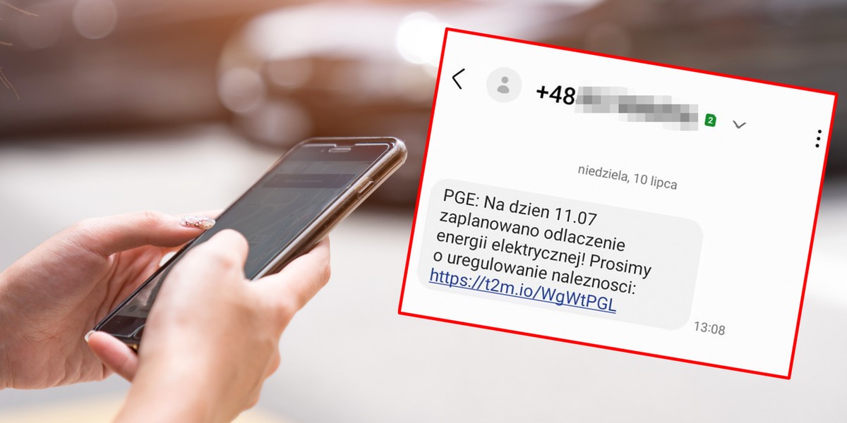 Fałszywy SMS, który odebrała Czytelniczka "Faktu".