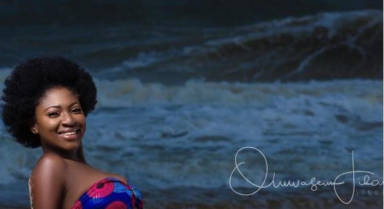 Yvonne Jegede in the prefect beach photograph.