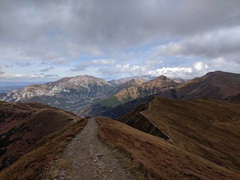 Tatry Zachodnie. Zejście ze Starorobociańskiego Wierchu w kierunku Siwej Przełęczy. 