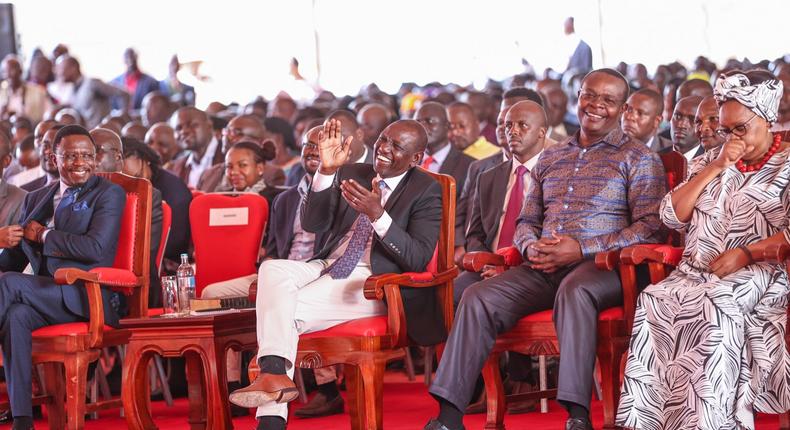 President William Ruto in Busia Stadium during an Interfaith prayer service