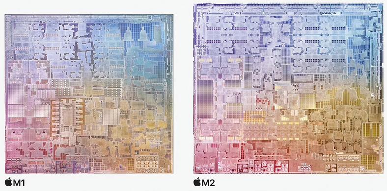Nowy procesor M2 jest niewiele większy od poprzednika M1, ale znacznie zwiększył tempo i nie obciąża akumulatora bardziej niż trzeba