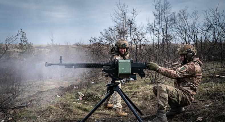 Ukrainian serviceman firing a machine gun at a firing range, Donetsk Oblast, Ukraine, March 15, 2023Ignacio Marin/Anadolu Agency/Getty Images