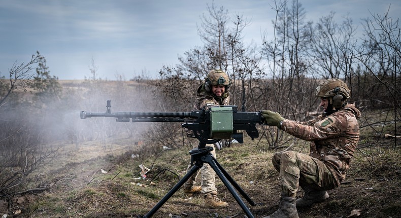 Ukrainian serviceman firing a machine gun at a firing range, Donetsk Oblast, Ukraine, March 15, 2023Ignacio Marin/Anadolu Agency/Getty Images