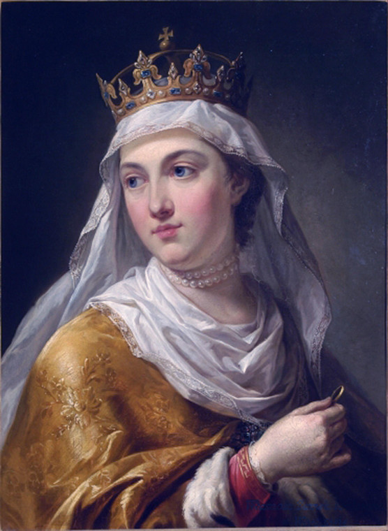 Jadwiga Andegaweńska była nietuzinkową postacią i według niektórych ulubioną żoną Jagiełły/ portret królowej autorstwa Marcello Bacciarellego