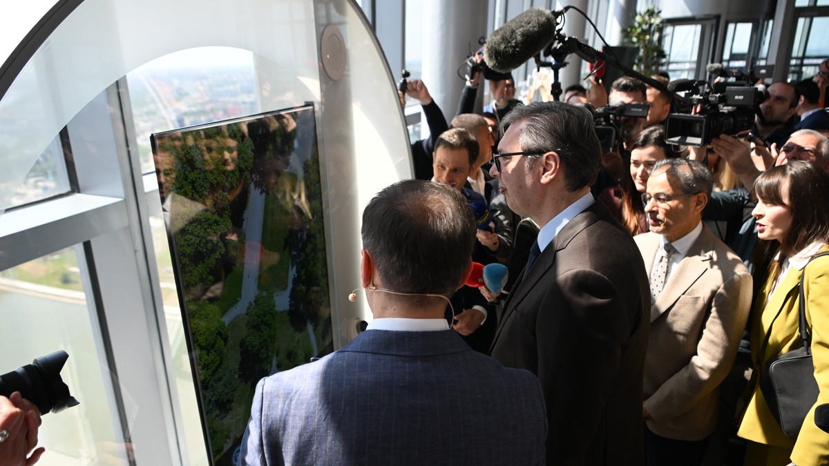 Otvoren vidikovac na Kuli Beograd u prisustvu predsednika Srbije Aleksandra Vučića