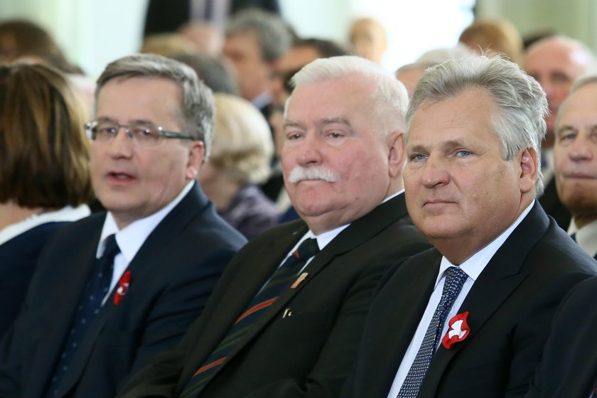 Lech Wałęsa, Aleksander Kwaśniewski i Bronisław Komorowski