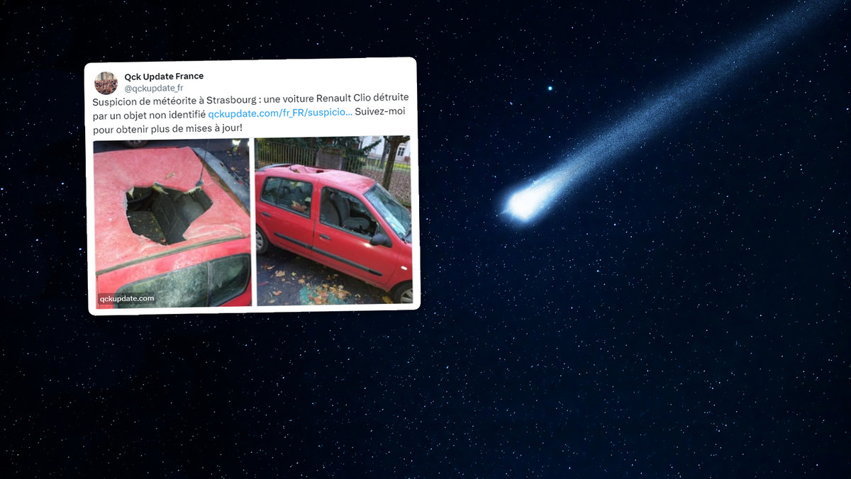 Tajemnicze zniszczenie samochodu we Francji. Dach miał przebić meteoryt