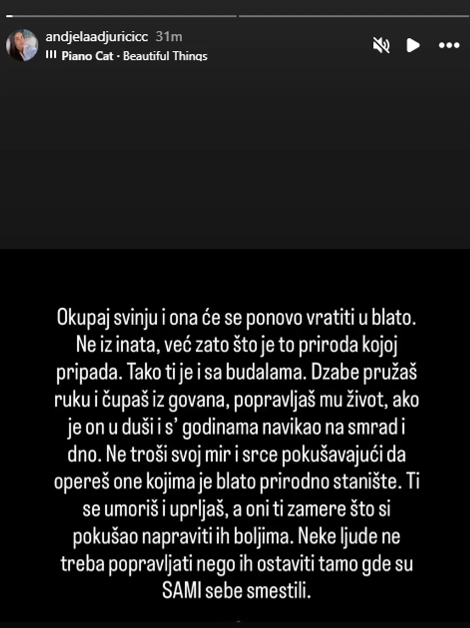 Anđela Đuričić objava