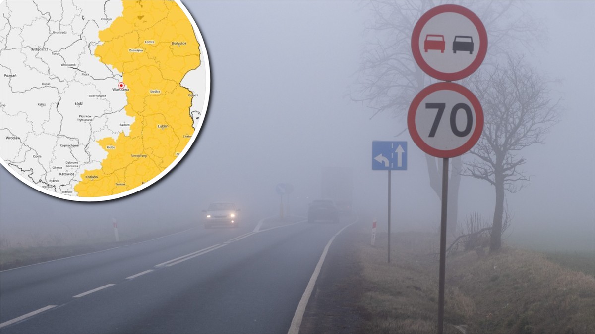 IMGW ostrzega: gęsta mgła ograniczy widoczność do 200 m w 7 województwach