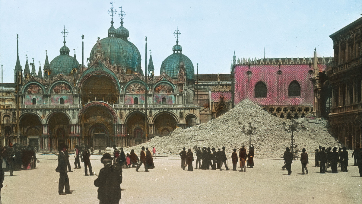 Katastrofa w Wenecji - zawalenie się dzwonnicy na Placu św. Marka 14 lipca 1902 r.