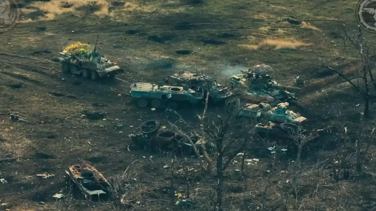 Zniszczone rosyjskie pojazdy