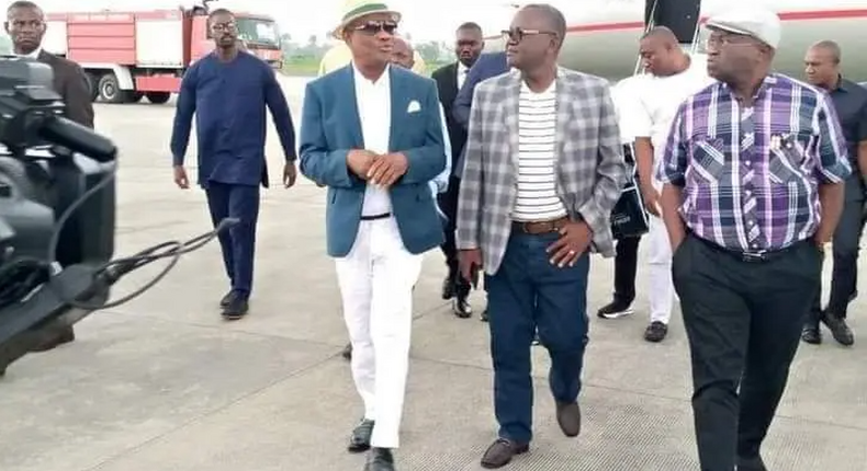 Wike and his team swagger into Port Harcourt after London expedition.