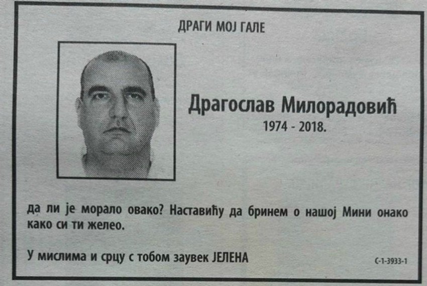 Izvesna Jelena dala emotivnu poruku ubijenom Miloradoviću